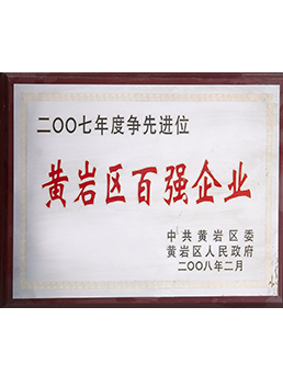 2007年度黃巖區(qū)百強企業(yè)